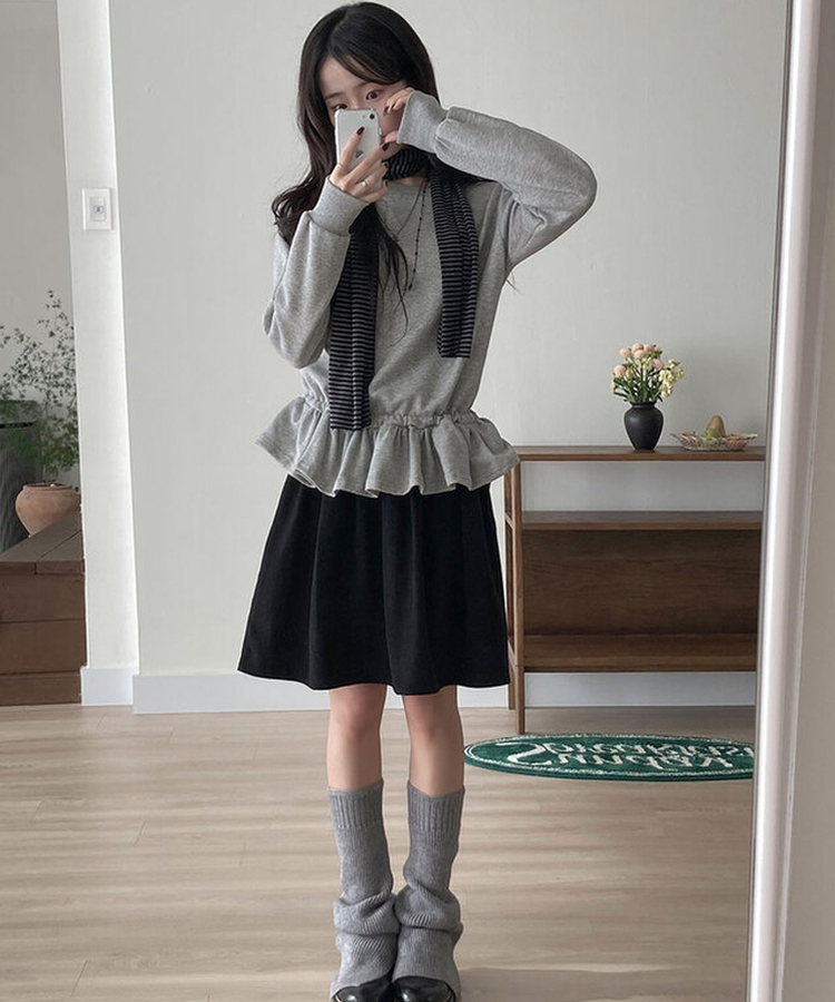 クラシックプリーツハーフスカート BLACK