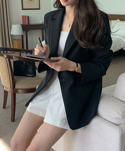 シングルテーラードジャケット  BLACK