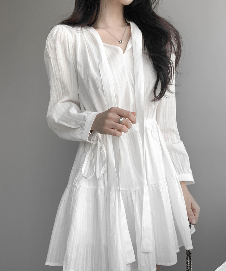 コットンフレアミニワンピース IVORY