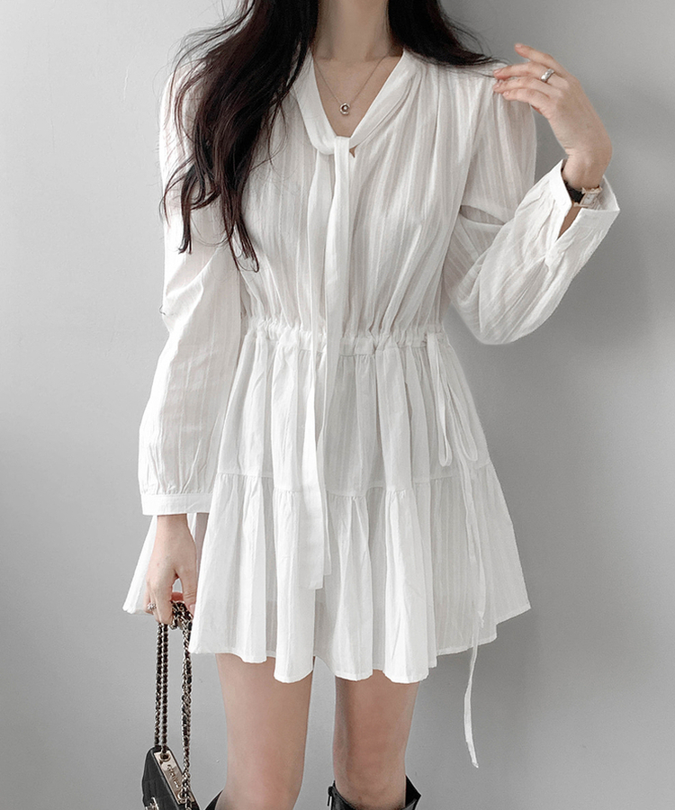 コットンフレアミニワンピース IVORY