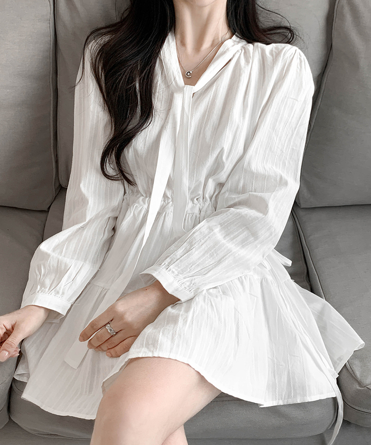 コットンフレアミニワンピース IVORY