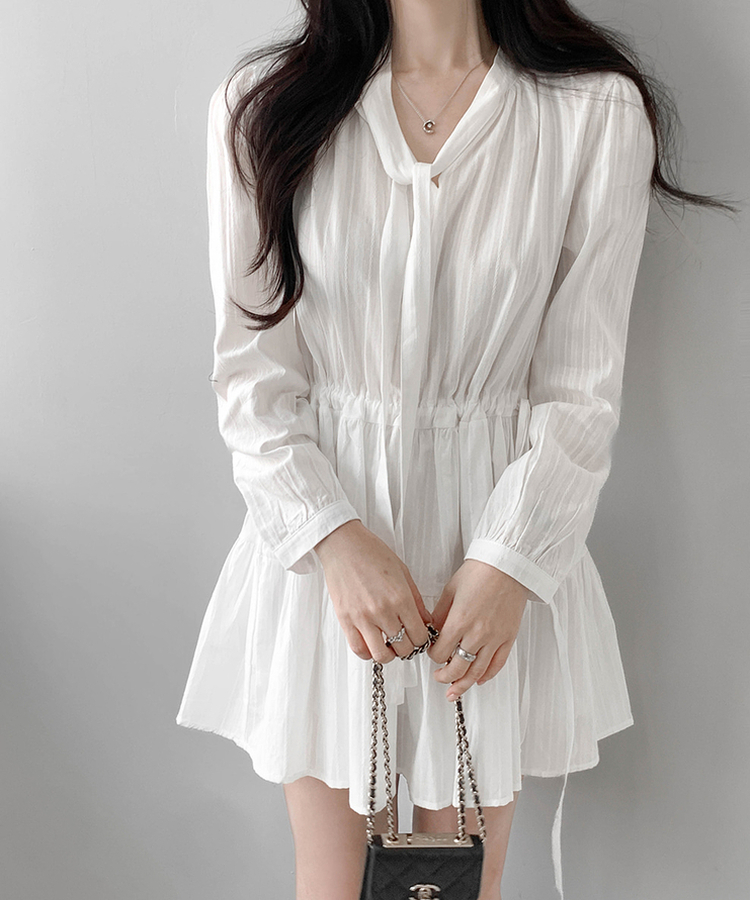 コットンフレアミニワンピース IVORY