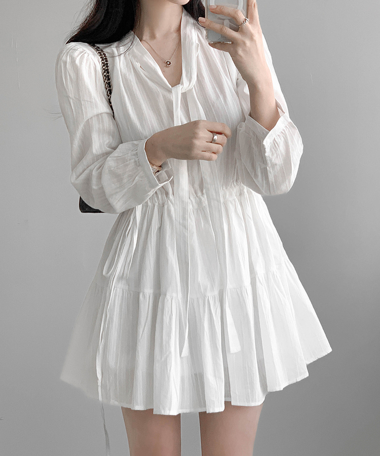 コットンフレアミニワンピース IVORY