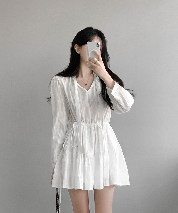 コットンフレアミニワンピース IVORY