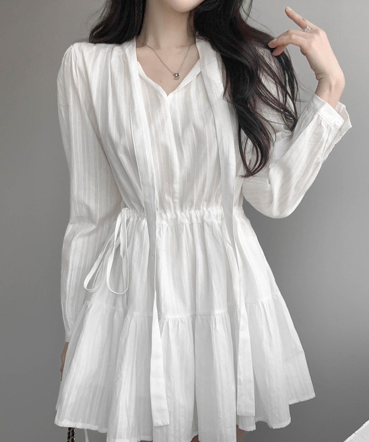 コットンフレアミニワンピース IVORY