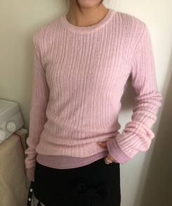 モヘアリブニット(7color) PINK