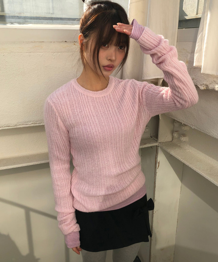 モヘアリブニット(7color) PINK