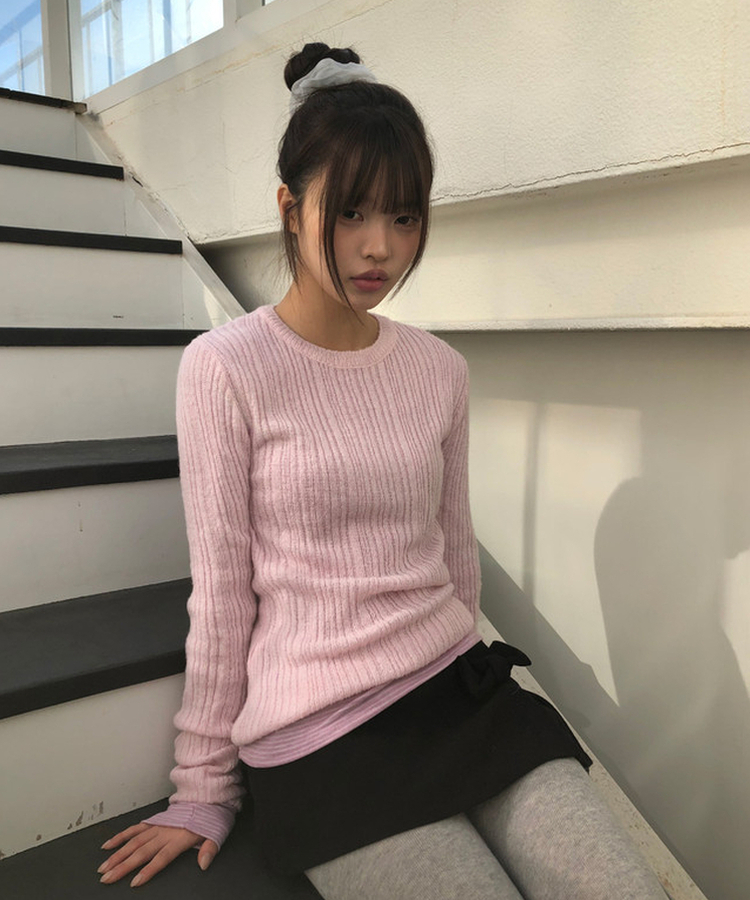 モヘアリブニット(7color) PINK