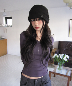 VネックデイリーTシャツ(7color) PURPLE