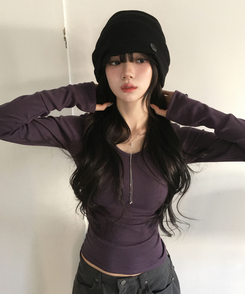 VネックデイリーTシャツ(7color) PURPLE