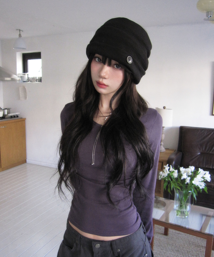 VネックデイリーTシャツ(7color) PURPLE