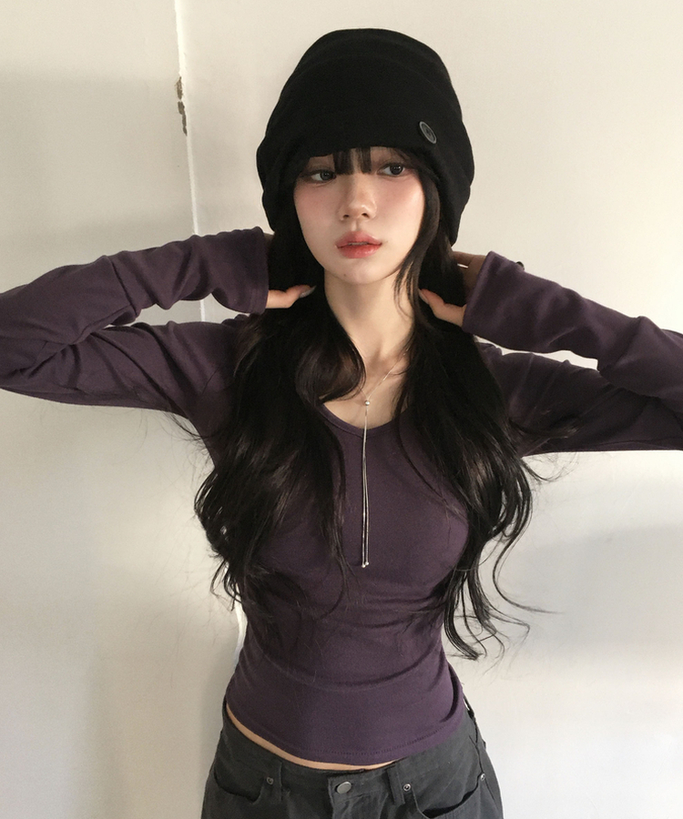 VネックデイリーTシャツ(7color) PURPLE