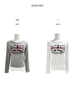 ラウンドスリム長袖Tシャツ