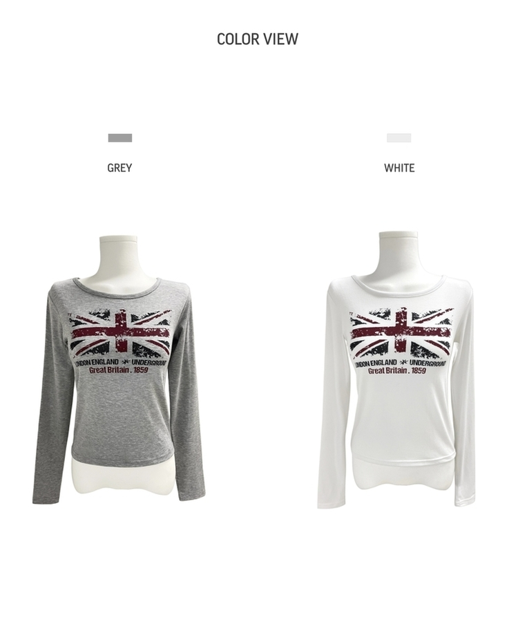 ラウンドスリム長袖Tシャツ