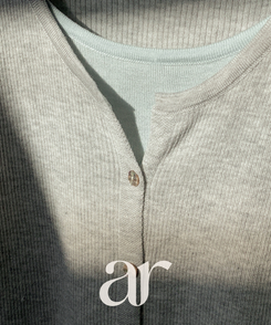 サイドストラップ配色レイヤード風カーディガン GRAY