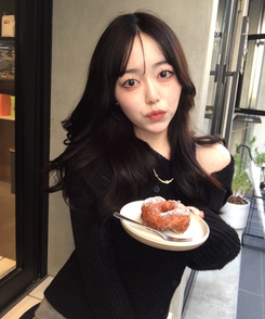 オフショルダーボタンリブニット BLACK