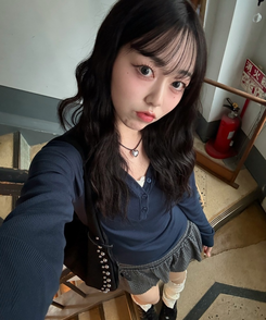 ストライプフレアミニスカート CHARCOAL