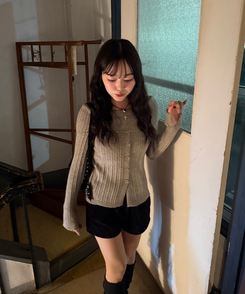 リボンロングレッグウォーマー BLACK