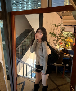 リボンロングレッグウォーマー BLACK