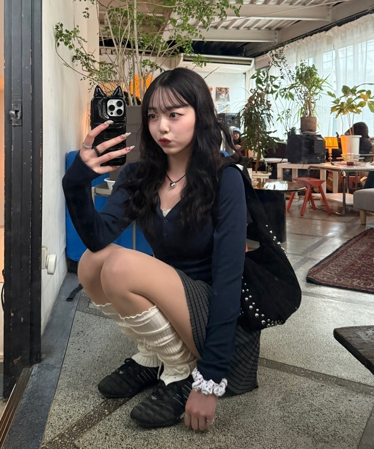 リボンロングレッグウォーマー IVORY