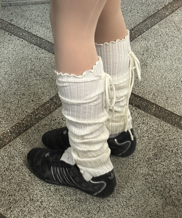 リボンロングレッグウォーマー IVORY