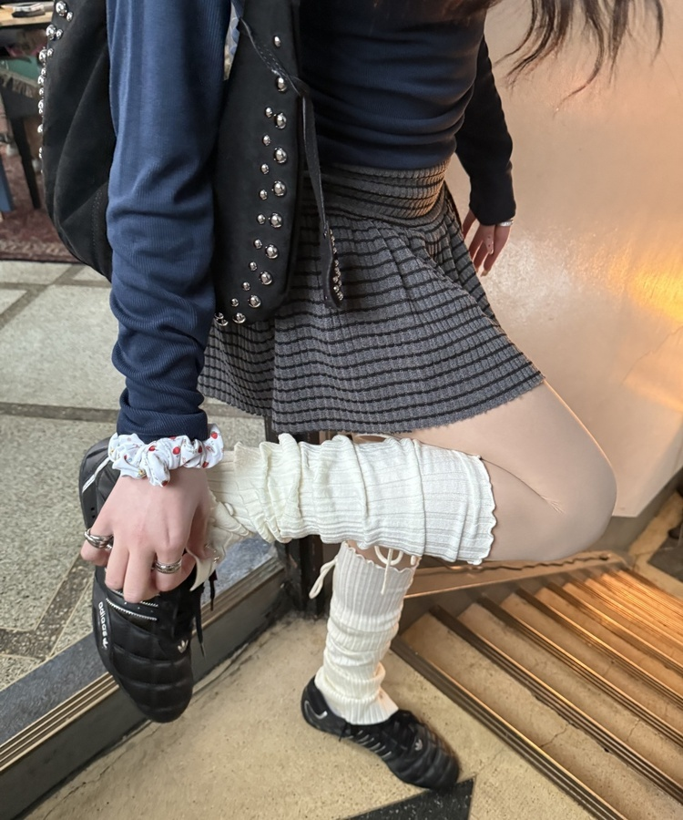 リボンロングレッグウォーマー IVORY
