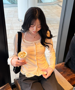 レイヤードレースカーディガン BEIGE