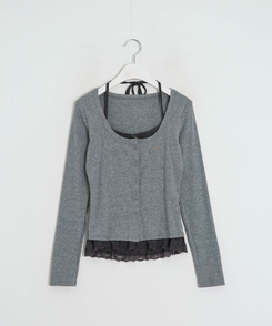 レイヤードレースカーディガン