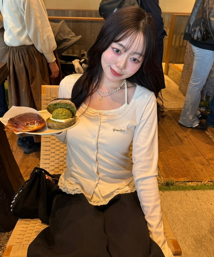 レイヤードレースカーディガン BEIGE