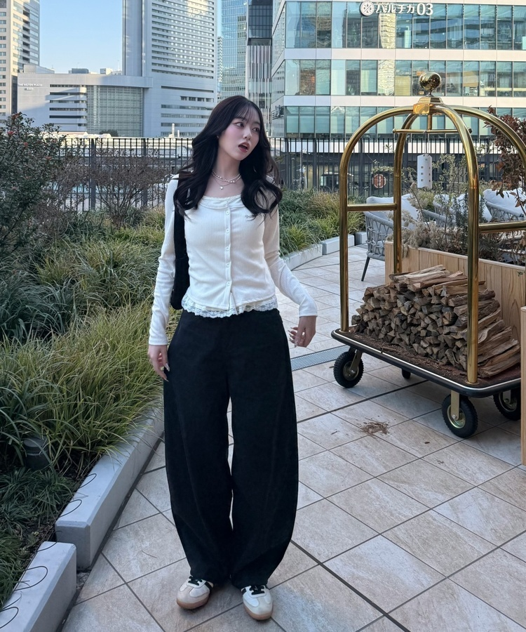 レイヤードレースカーディガン BEIGE