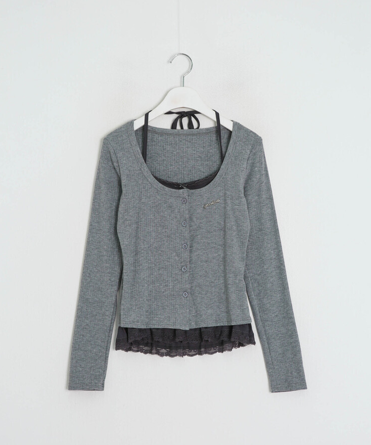 レイヤードレースカーディガン