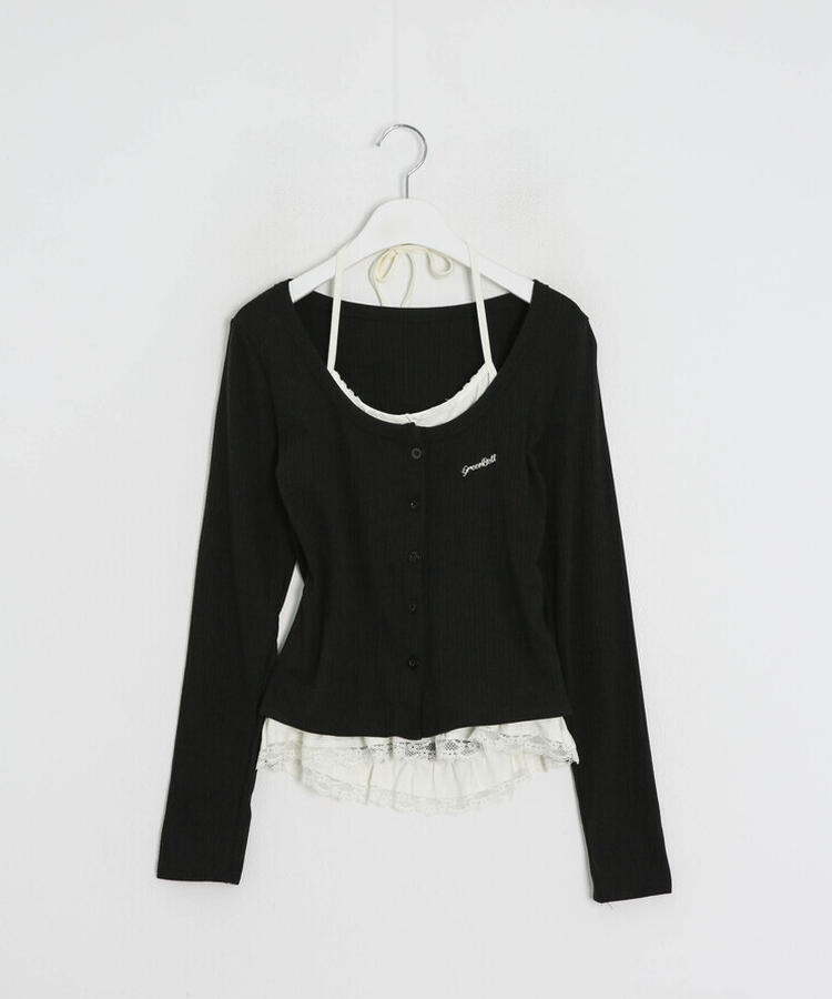 レイヤードレースカーディガン