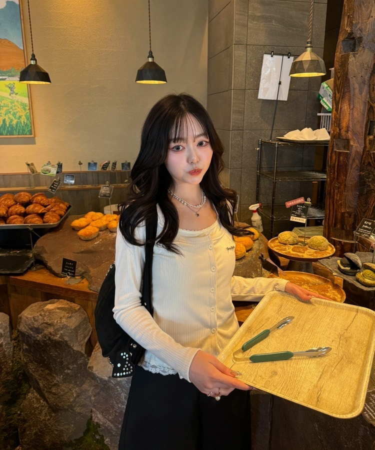 レイヤードレースカーディガン BEIGE