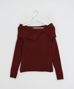 オフショルダーニットトップス