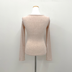 レースレイヤードシャーリング長袖Tシャツ(5color)