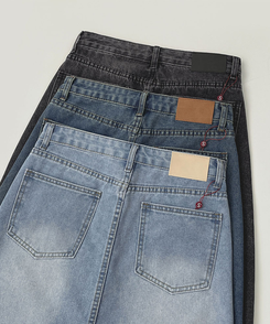 트렌드 데님 미디 기장 트임 A라인 스커트