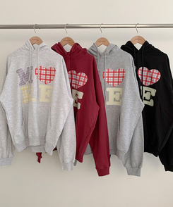 ハートチェックフードパーカー