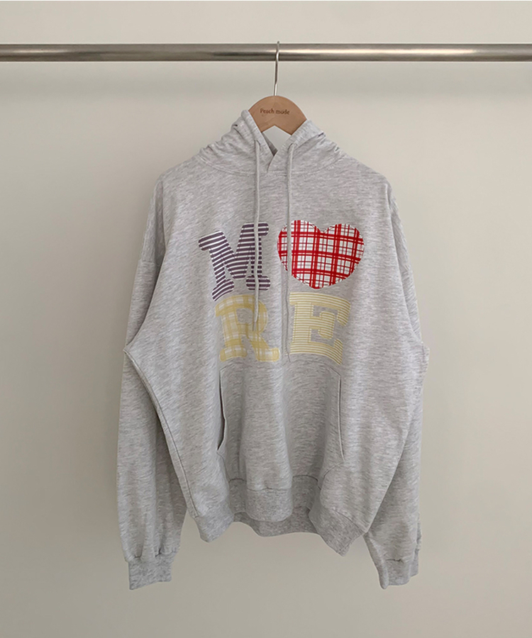 ハートチェックフードパーカー