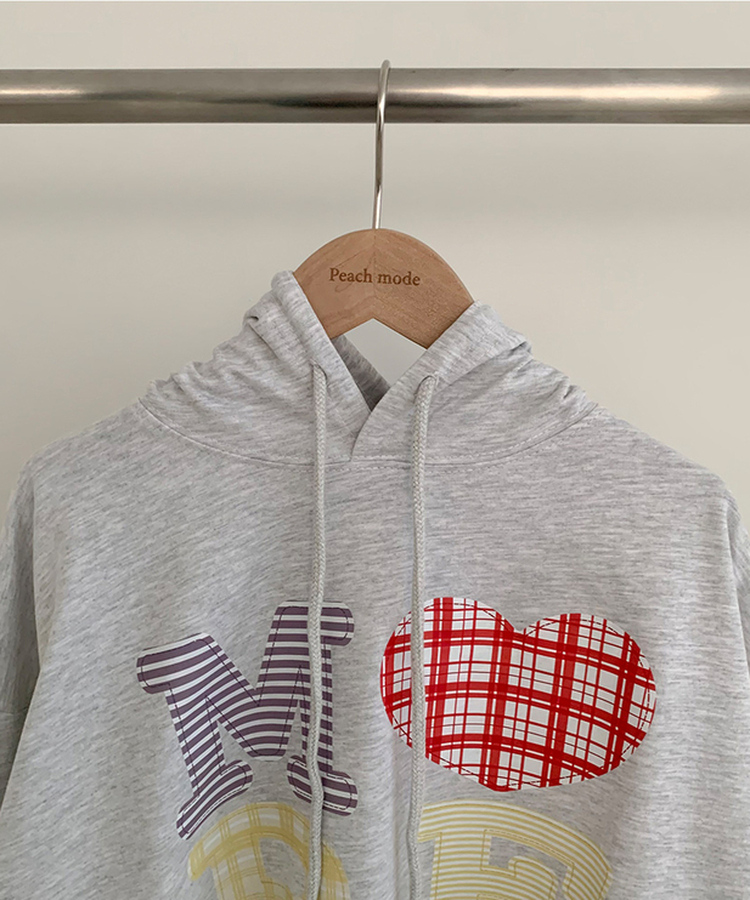 ハートチェックフードパーカー