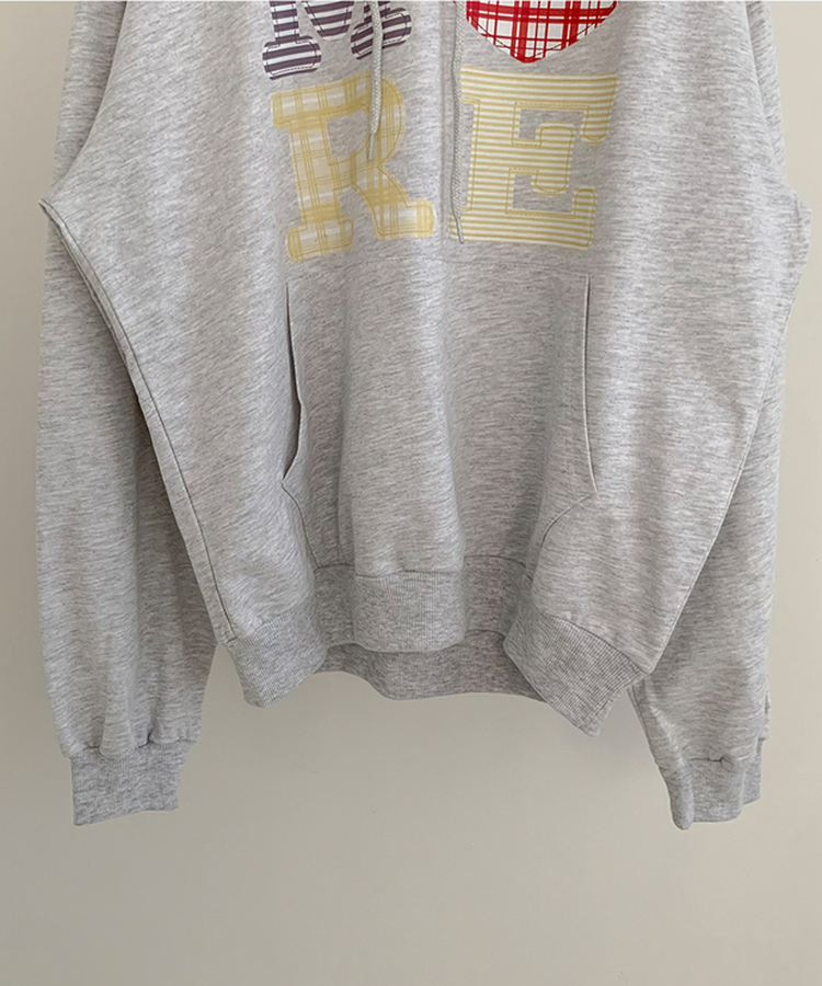 ハートチェックフードパーカー