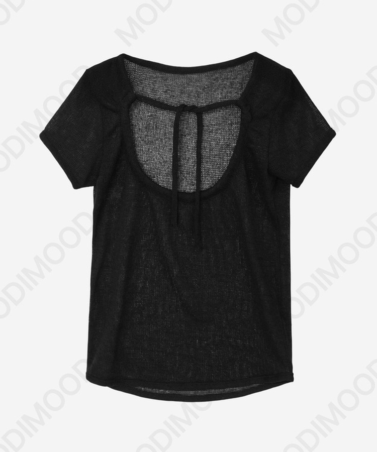 リボンシャーリングレイヤードTシャツ