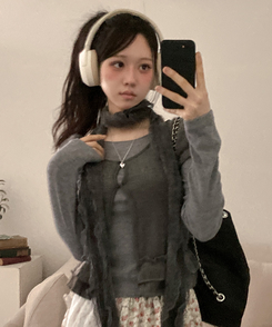 심플 데일리 통통 하트 유광 목걸이 실버