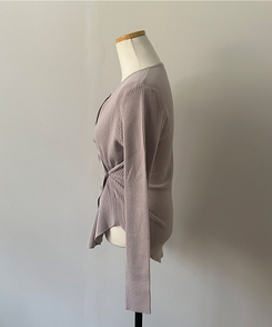 로시 언발 골지 사이드 버튼 투웨이 가디건