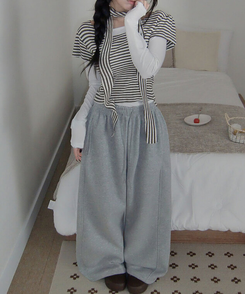 【起毛】ドリームスターワイドサイドスリットトレーニングパンツ GREY