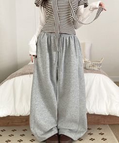 【起毛】ドリームスターワイドサイドスリットトレーニングパンツ GREY