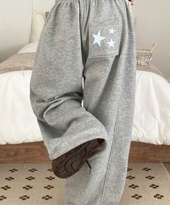 【起毛】ドリームスターワイドサイドスリットトレーニングパンツ GREY