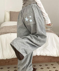 【起毛】ドリームスターワイドサイドスリットトレーニングパンツ GREY