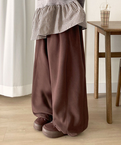 【起毛】ドリームスターワイドサイドスリットトレーニングパンツ BROWN