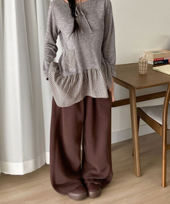 【起毛】ドリームスターワイドサイドスリットトレーニングパンツ BROWN