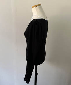 레몬솔베 아일렛 퍼프 리본 긴팔 티셔츠